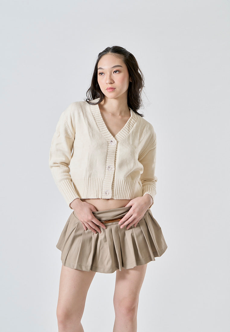 Beige skirt cardigan best sale