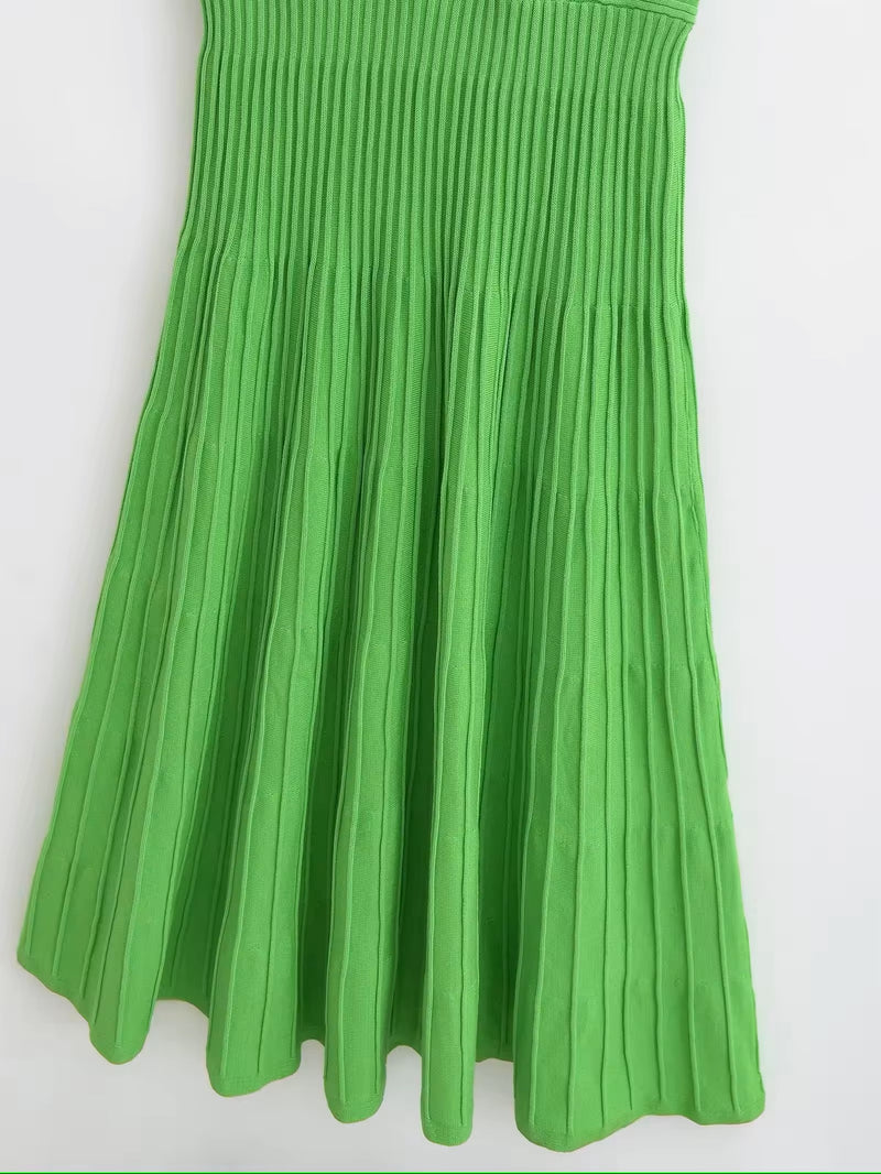 Aghamora Lime Green Kntted Bodycon Tube Midi DressAghamora Lime Green Kntted Bodycon Tube Midi Dress