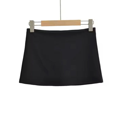 Anela Black Casual Sexy Mini Skirt