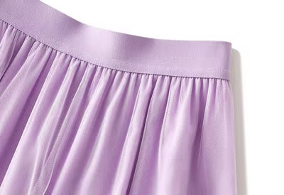 Ravenna Lilac Mesh High Waist Raffles Maxi Skirt