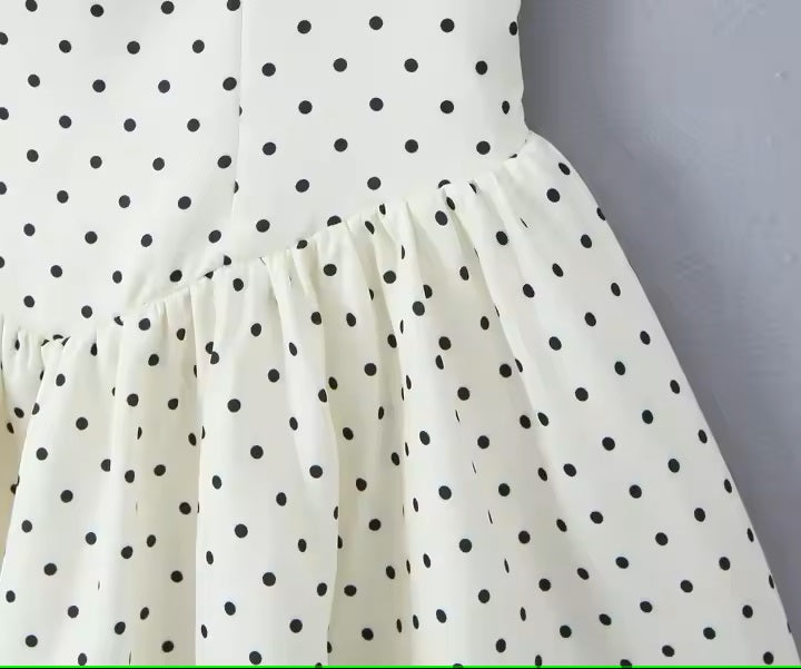 Larkin White Polka Dot Print Halter Mini Dress