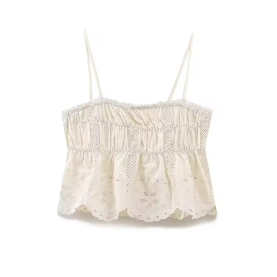 Capricorn Beige Embroidered Camisole Top