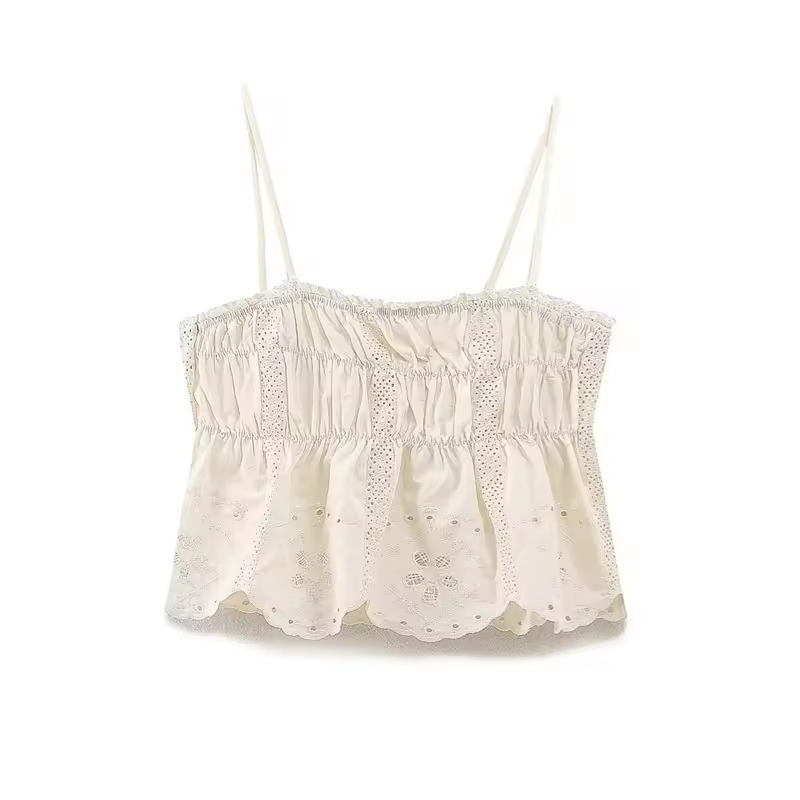 Capricorn Beige Embroidered Camisole Top