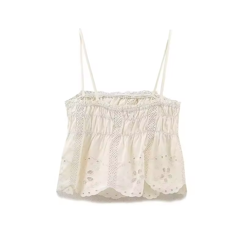 Capricorn Beige Embroidered Camisole Top