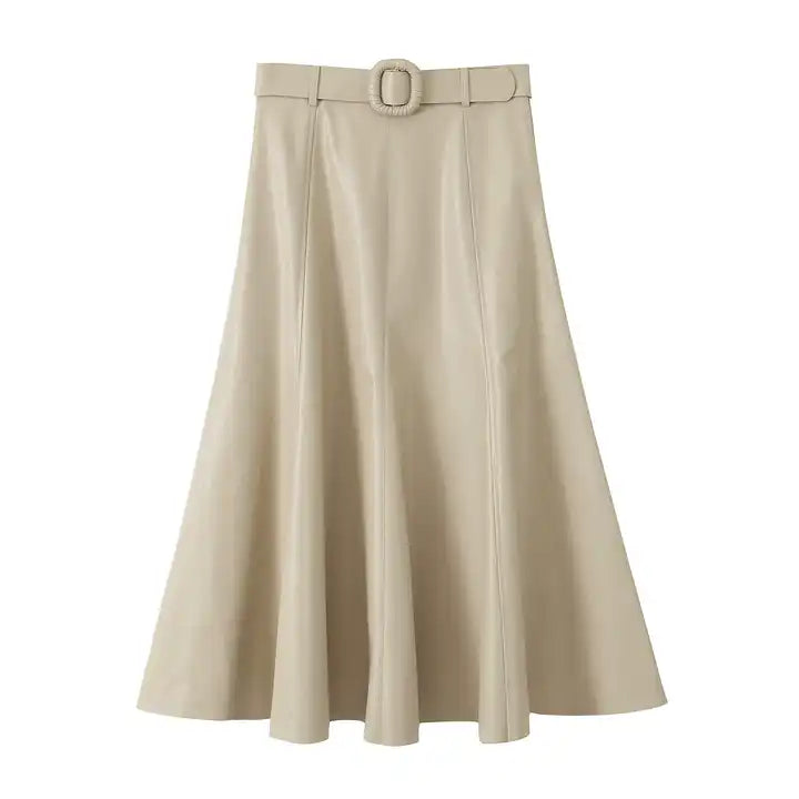 Khaki flare skirt best sale