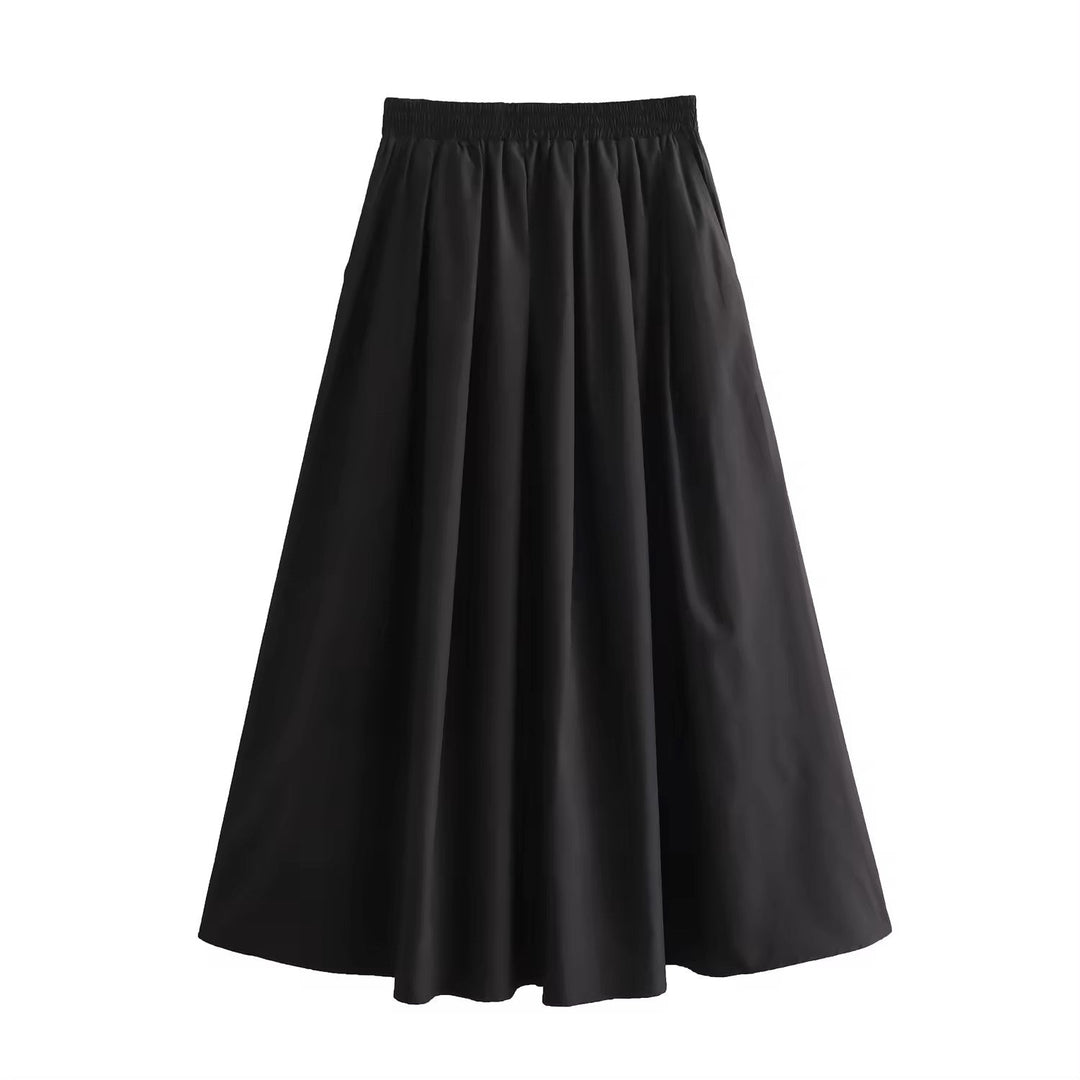 Long black skirt elastic waist hotsell