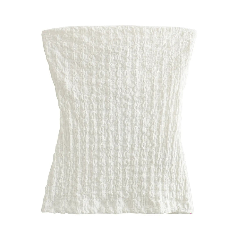 (PRE-ORDER: ETA October 1) Chauncey White Waffle Textured Tube Top