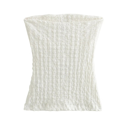 (PRE-ORDER: ETA October 1) Chauncey White Waffle Textured Tube Top