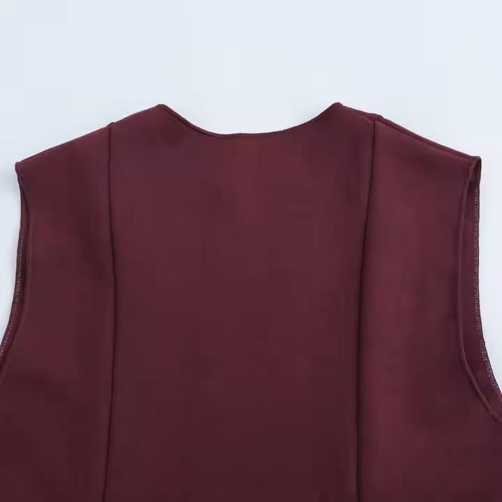 Verlee Plum Crew Neck A-Line Pleated Mini Dress