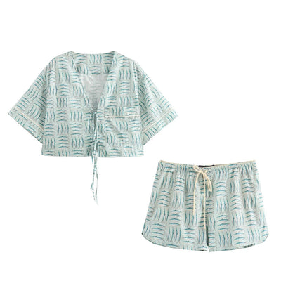 Jinx Mint Green Animal Print Drawstring Waist Short