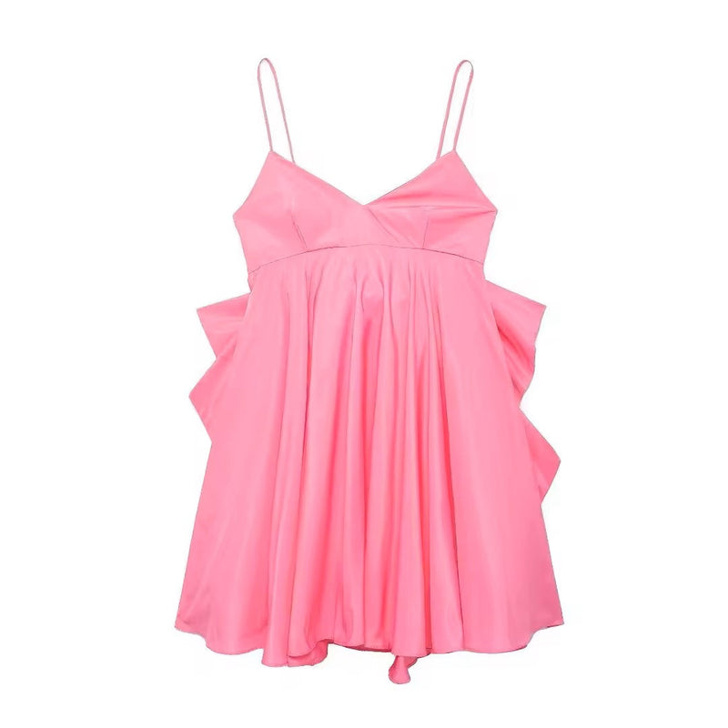 Ember Carnation Pink Bow Applique Mini Dress