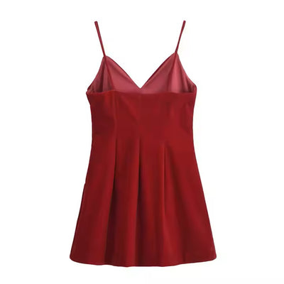 Pireña Cherry Bomb Velvet Mini Dress