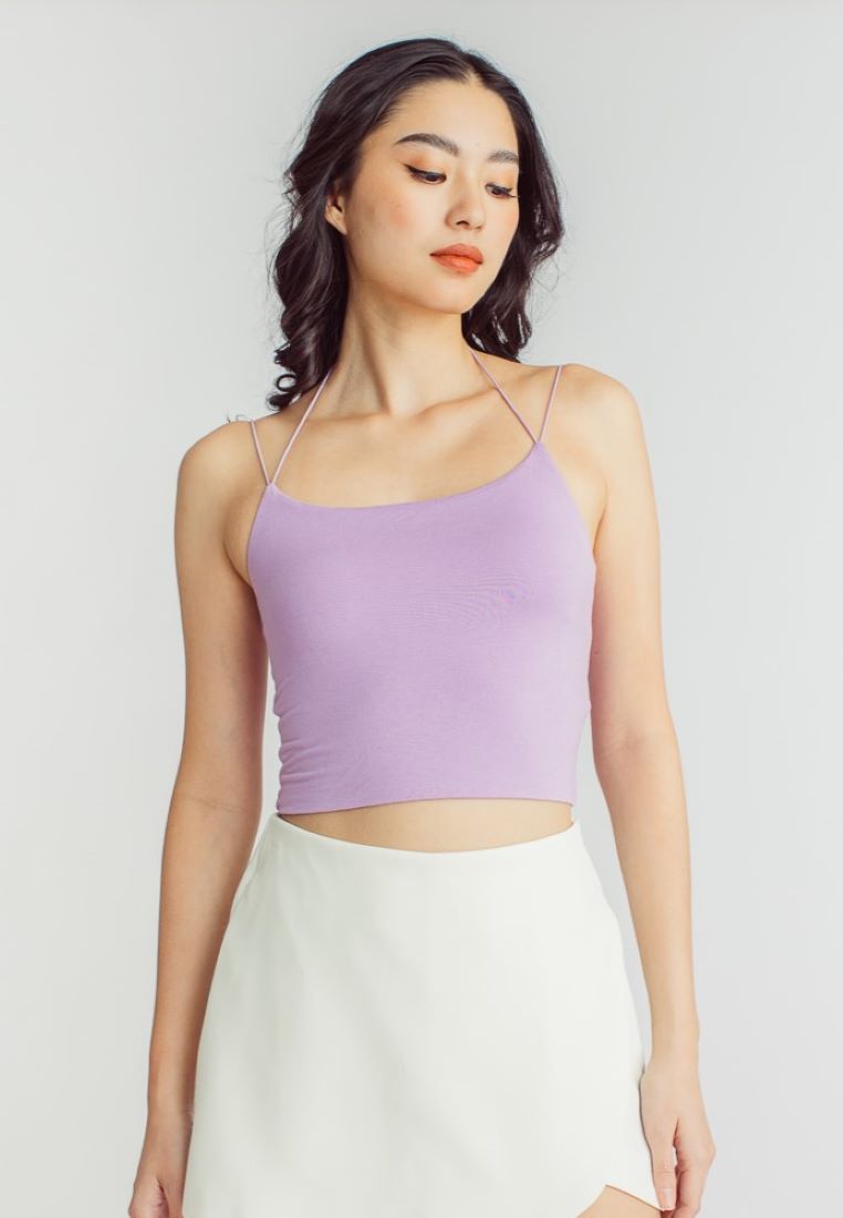 Soul Lilac Seamless Dual Thin Strap Basic Cami Top