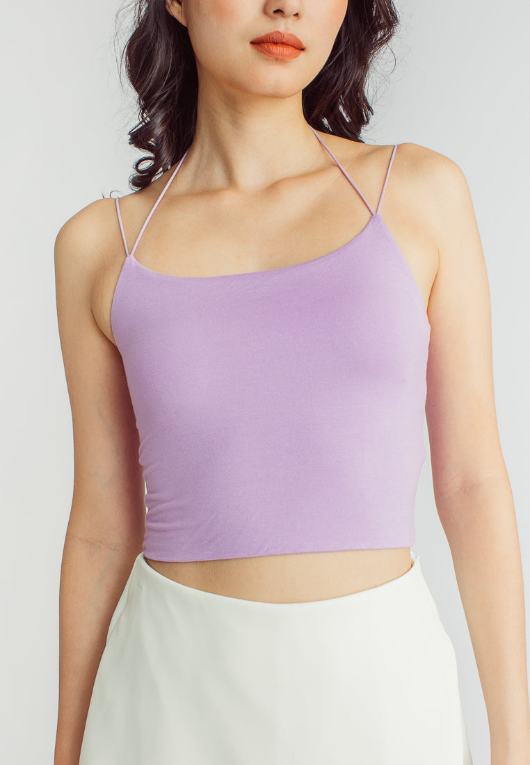 Soul Lilac Seamless Dual Thin Strap Basic Cami Top