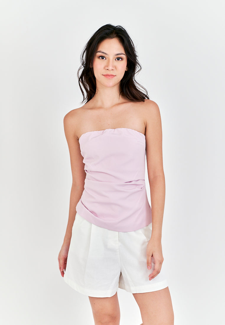 Daina Pink Ruch Sides Tube Top