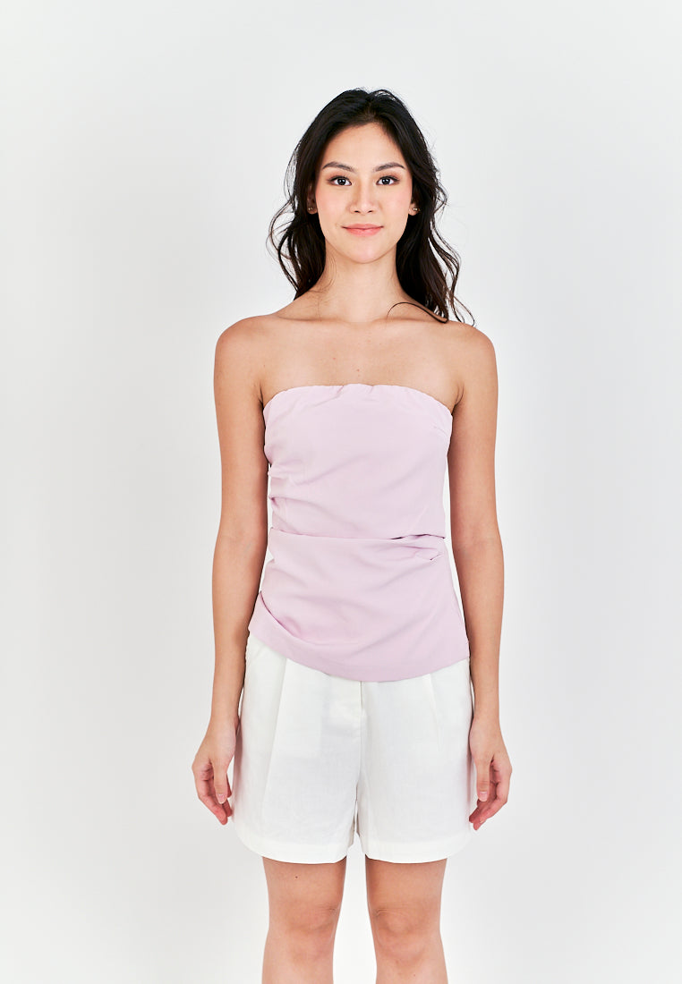 Daina Pink Ruch Sides Tube Top