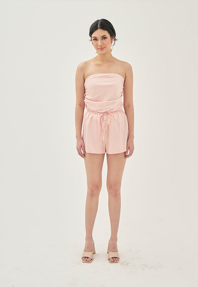 Shentolle Pink Drawstring Elastic Waist Short