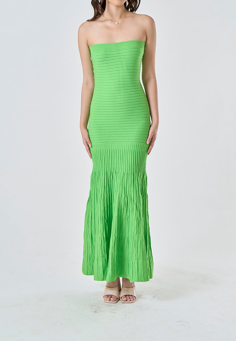 Aghamora Lime Green Kntted Bodycon Tube Midi DressAghamora Lime Green Kntted Bodycon Tube Midi Dress