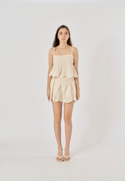 Capricorn Beige Embroidered Camisole Top