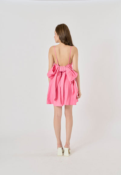 Ember Carnation Pink Bow Applique Mini Dress