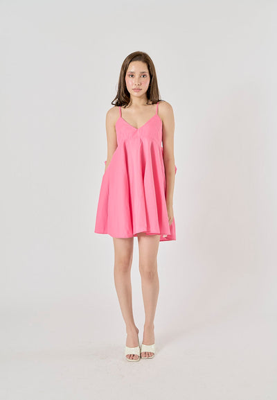 Ember Carnation Pink Bow Applique Mini Dress