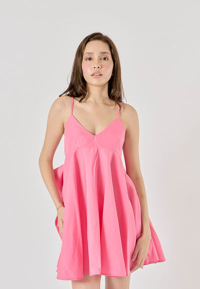 Ember Carnation Pink Bow Applique Mini Dress