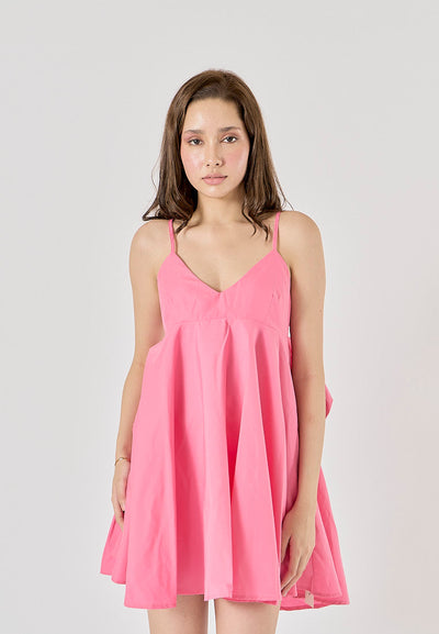 Ember Carnation Pink Bow Applique Mini Dress