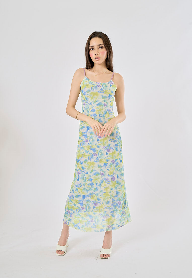 Niamh Multicolor Floral Print Midi Dress