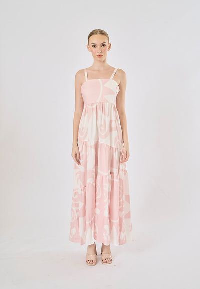 Hanse Pastel Pink Bohemian Floral Print Maxi Dress