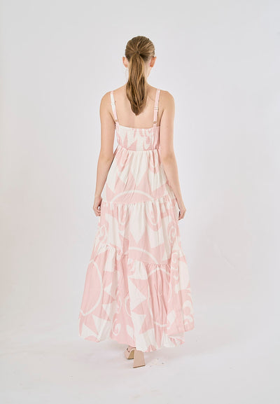 Hanse Pastel Pink Bohemian Floral Print Maxi Dress