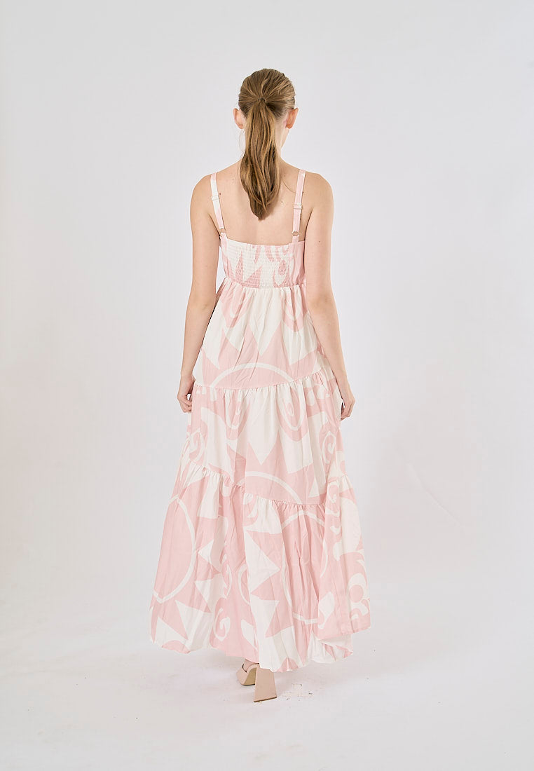 Hanse Pastel Pink Bohemian Floral Print Maxi Dress