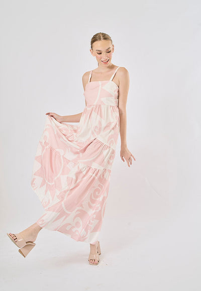 Hanse Pastel Pink Bohemian Floral Print Maxi Dress