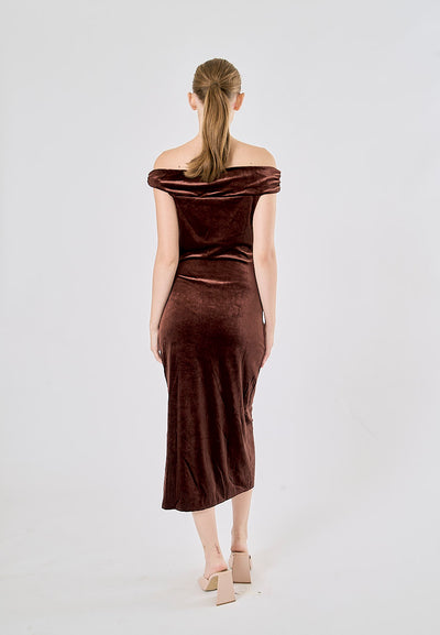 Weaver Mocca Drop Shoulder Midi Dress