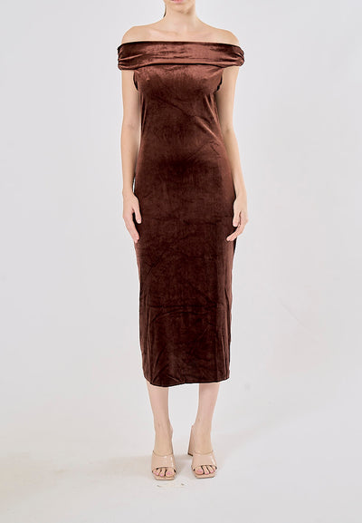 Weaver Mocca Drop Shoulder Midi Dress