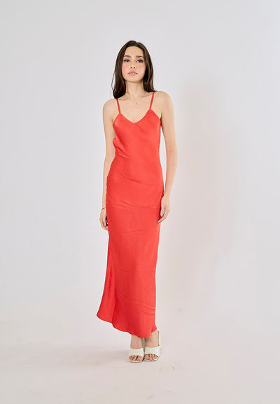 Felicity Rouge V-Neck Back Hollow Out Midi Dress