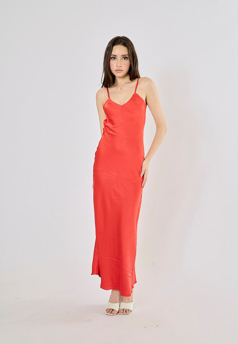 Felicity Rouge V-Neck Back Hollow Out Midi Dress