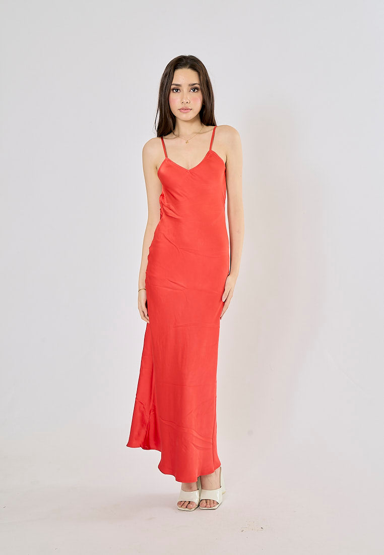 Felicity Rouge V-Neck Back Hollow Out Midi Dress