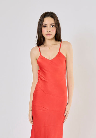 Felicity Rouge V-Neck Back Hollow Out Midi Dress