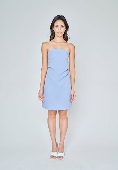 Breena Blue Side Ruch Tube Mini Dress