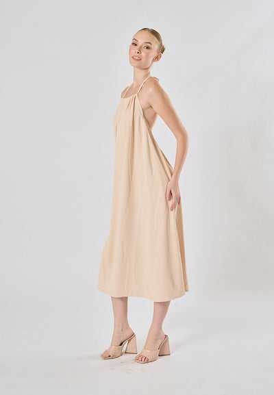 Xoliven Blush Pink with Halter Neckline Maxi Tent Dress