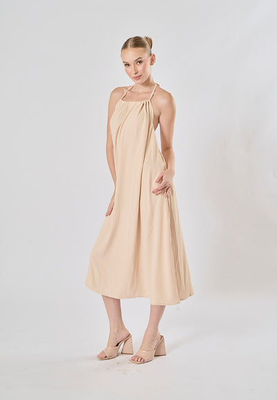 Xoliven Blush Pink with Halter Neckline Maxi Tent Dress