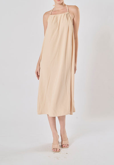 Xoliven Blush Pink with Halter Neckline Maxi Tent Dress