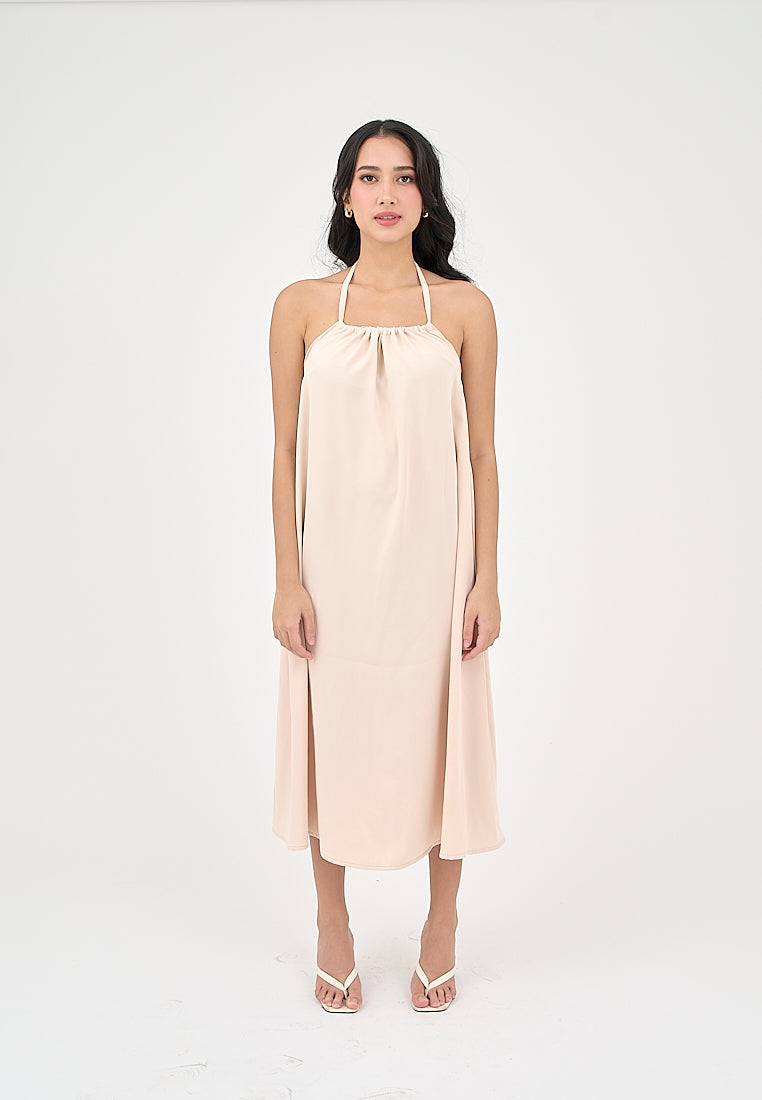 Xoliven Blush Pink with Halter Neckline Maxi Tent Dress