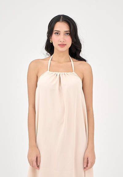 Xoliven Blush Pink with Halter Neckline Maxi Tent Dress