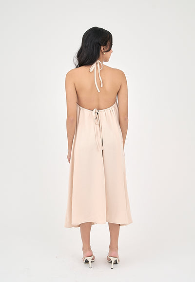 Xoliven Blush Pink with Halter Neckline Maxi Tent Dress