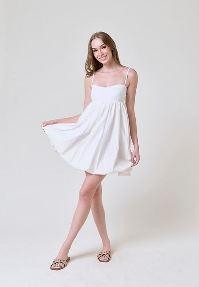 Shamsi White Babydoll Mini Dress