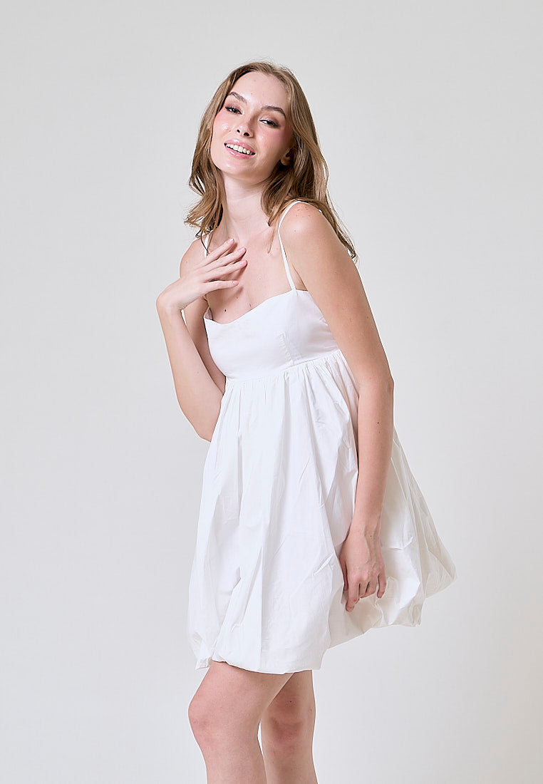 Shamsi White Babydoll Mini Dress