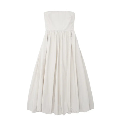 (PRE-ORDER: ETA September 15)Ohana Grey Pleated Smocked Hollow Out Back Sleeveless Midi Dress