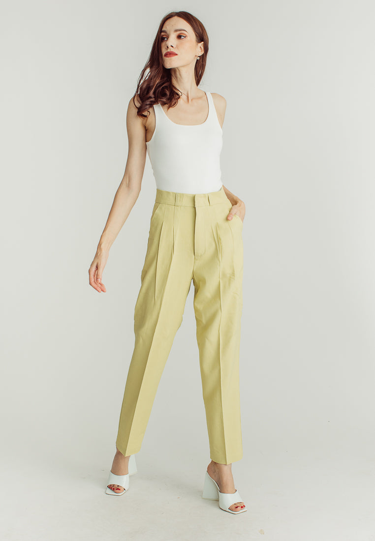 Yvette Green Straight Cut Trouser Pants