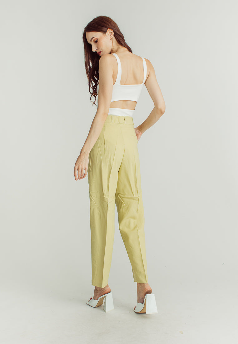 Yvette Green Straight Cut Trouser Pants